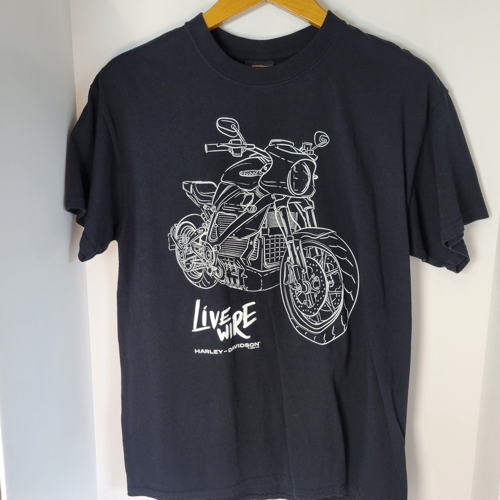 Harley Davidson LiveWire Electric Motorcycle Graphic T-Shirt Black Mens L 2020